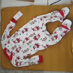 Carter's fleece footed Santa pajama, 9mos, NWT